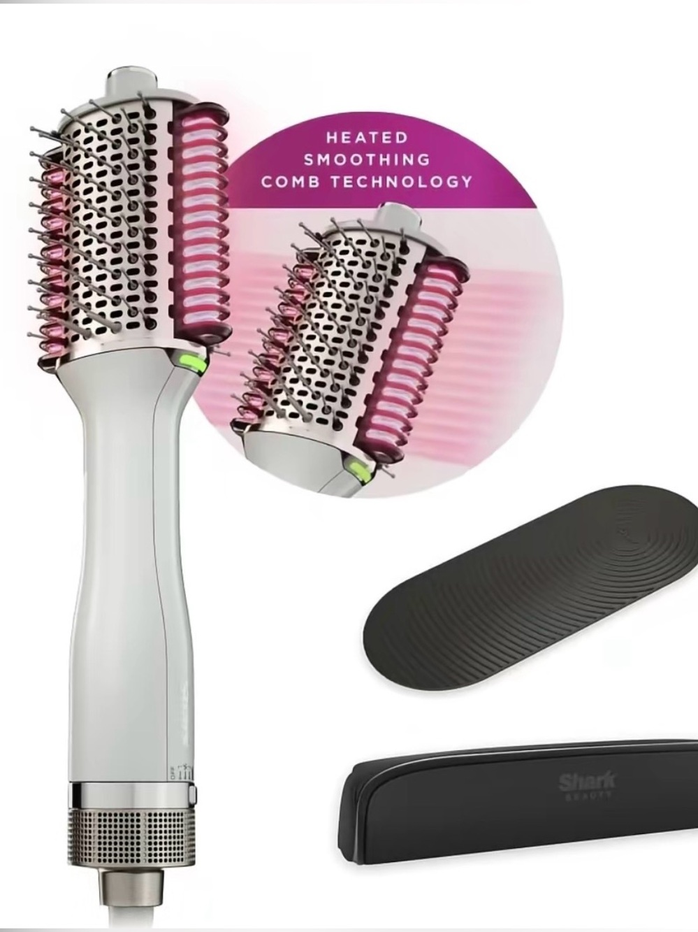Shark Smooth Style - Heated Hair Brush - White/Pink - used once